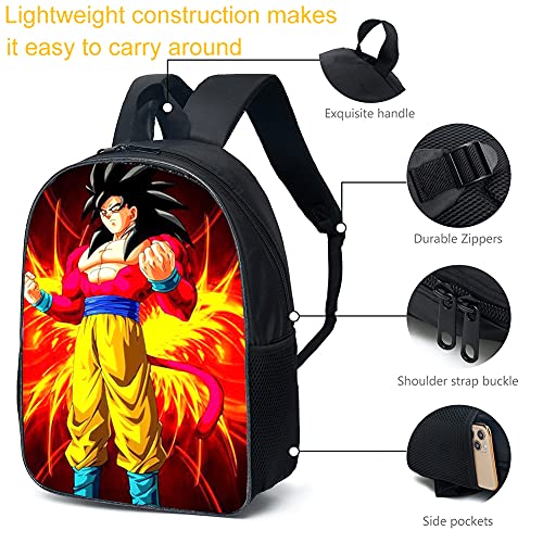 Mochilas Dragon Ball Mochila escolar para niños Mochila escolar Goku Mochila escolar de dibujos animados en 3D para niños Estudiantes de primaria y secundaria de 16 pulgadas