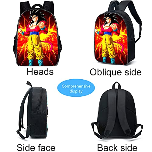 Mochilas Dragon Ball Mochila escolar para niños Mochila escolar Goku Mochila escolar de dibujos animados en 3D para niños Estudiantes de primaria y secundaria de 16 pulgadas