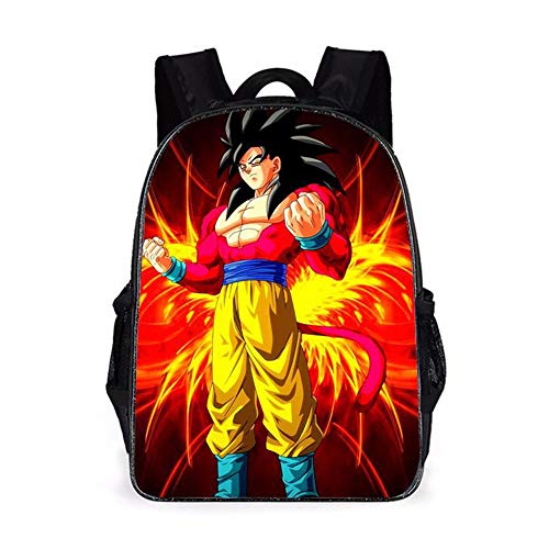 Mochilas Dragon Ball Mochila escolar para niños Mochila escolar Goku Mochila escolar de dibujos animados en 3D para niños Estudiantes de primaria y secundaria de 16 pulgadas