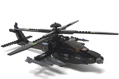 modbrix 1484020 – & # x2605; Ladrillos Apache Ah de 64 helicóptero de combate con iluminación LED & Sound Incluye Custom US Army Special Forces Soldados de Original Lego© Compartir & # x2605;