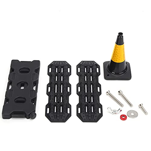 Modelo de coche, juego de tres piezas, plástico RC, escalera de arena para coche, barrera de carretera, tablero de recuperación, tanque de combustible de simulación, compatible con Axial (Negro)