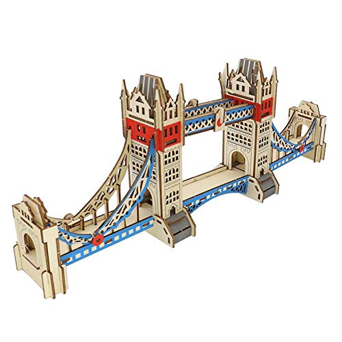 Modelo de construcción de madera 3D juguete de regalo rompecabezas kit de construcción de artesanía en madera puente de la torre Londres Inglaterra río Támesis Reino Unido construcción famosa 1 pieza