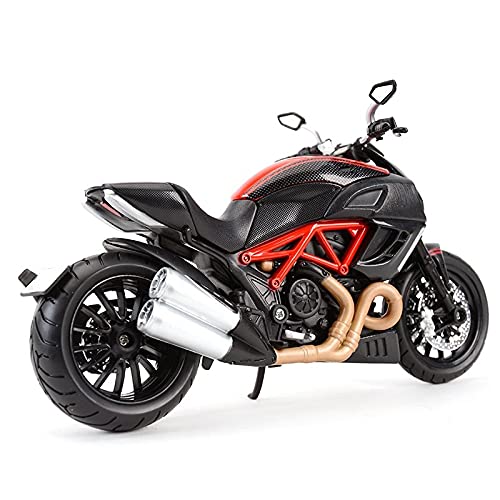 Modelo de Motocicleta para Du-ca-ti Diavel 1:12, Vehículos Fundidos A Presión De Color Rojo Carbón, Pasatiempos Coleccionables, Modelo De Motocicleta, Juguetes, Decoración De Coche