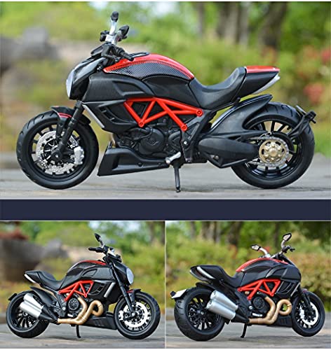 Modelo de Motocicleta para Du-ca-ti Diavel 1:12, Vehículos Fundidos A Presión De Color Rojo Carbón, Pasatiempos Coleccionables, Modelo De Motocicleta, Juguetes, Decoración De Coche