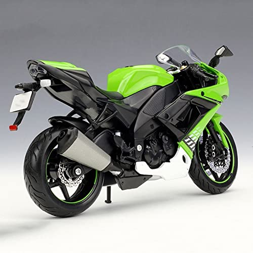 Modelo de Motocicleta para Ka-wasa-ki Ninja ZX-10R 1:12 Vehículos De Fundición A Presión Negro Verde Juguetes De Modelos De Motocicleta Coleccionables (Color : Green)