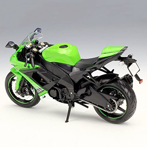 Modelo de Motocicleta para Ka-wasa-ki Ninja ZX-10R 1:12 Vehículos De Fundición A Presión Negro Verde Juguetes De Modelos De Motocicleta Coleccionables (Color : Green)