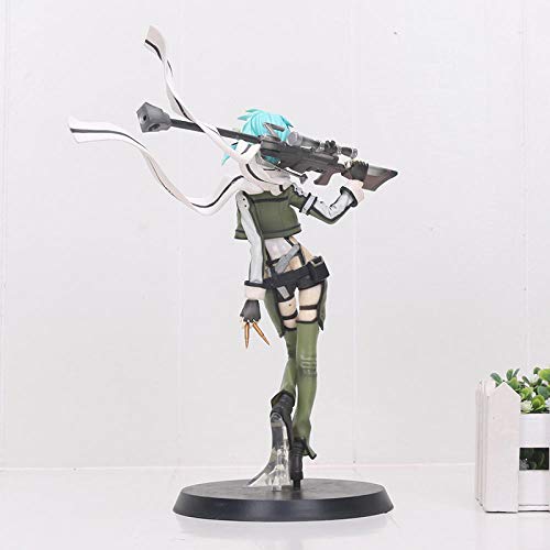 Modelo de Personaje Anime Anime Sword Art Online Figurine Gun Gale Online Asada Shino Figura Pvc Modelo de coleccionista Juguete Alto Aproximadamente 21Cm Adornos Coleccionables Juguete Animaciones