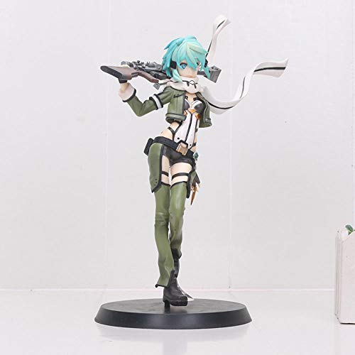 Modelo de Personaje Anime Anime Sword Art Online Figurine Gun Gale Online Asada Shino Figura Pvc Modelo de coleccionista Juguete Alto Aproximadamente 21Cm Adornos Coleccionables Juguete Animaciones