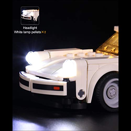 MOEGEN Juego de iluminación LED para Lego Speed Champions 1974 Porsche 911 Turbo 3.0, juego de iluminación compatible con modelo Lego 75895 (no incluye modelo Lego) – Versión clásica