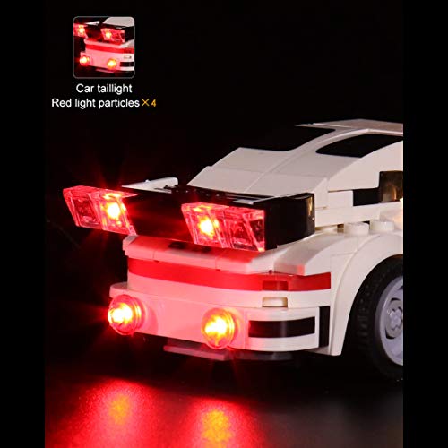 MOEGEN Juego de iluminación LED para Lego Speed Champions 1974 Porsche 911 Turbo 3.0, juego de iluminación compatible con modelo Lego 75895 (no incluye modelo Lego) – Versión clásica