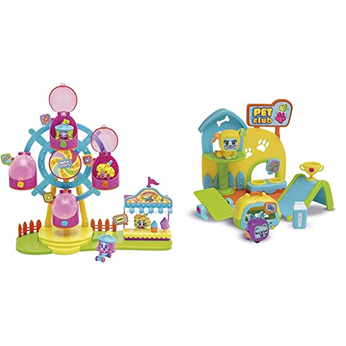 MojiPops Playset Ferrys Wheel Serie 2 Figuras coleccionables, Color Surtido + I Like Pets Serie 1 Figuras Coccionabs, Color Surtido, Talla Única (Magic Box Toys PMPSB216IN10)