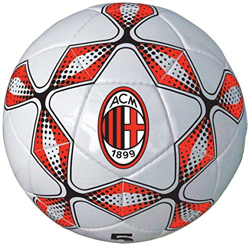 Mondo 13276 Pro - Balón de fútbol de Cuero (Talla 5, 300 g), diseño del AC Milan