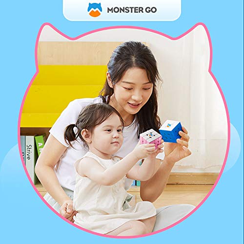 Monster Go 3x3 Nube, White & Pink Cubo de Entrenamiento, Juguetes para Niños Principiantes