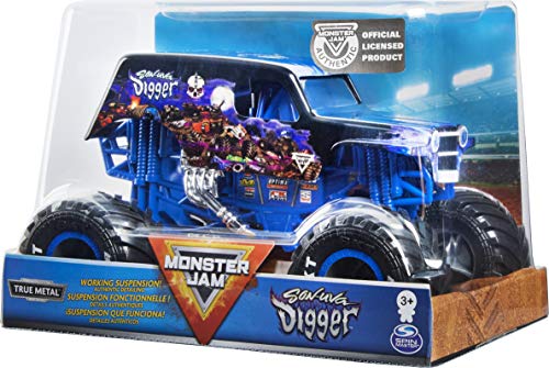 Monster Jam Official Son-UVA Digger Monster Truck, Die-Cast Vehicle, 1:24 Scale Camión Monstruo de Excavadora Escala, Color Gris (Spin Master 20120674-6056733)