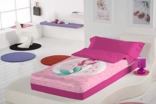 Montse Interiors Saco nórdico Sirenita Rosa en Tacto pétalo (Splash Cama de 90)