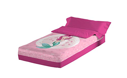 Montse Interiors Saco nórdico Sirenita Rosa en Tacto pétalo (Splash Cama de 90)