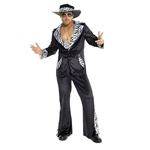 MORPH Costumes Disfraz Años 70 Hombre Negro, Disfraces Carnaval Hombre Disponible en Talla XL