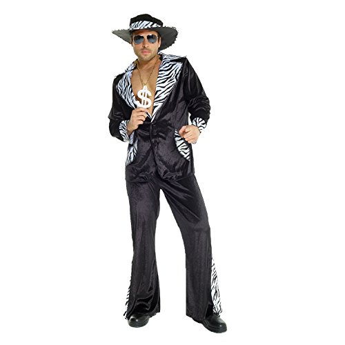 MORPH Costumes Disfraz Años 70 Hombre Negro, Disfraces Carnaval Hombre Disponible en Talla XL