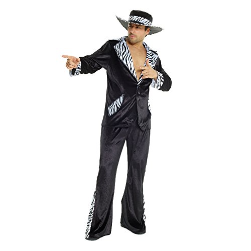 MORPH Costumes Disfraz Años 70 Hombre Negro, Disfraces Carnaval Hombre Disponible en Talla XL