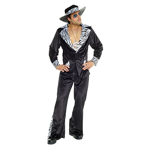 MORPH Costumes Disfraz Años 70 Hombre Negro, Disfraces Carnaval Hombre Disponible en Talla XL