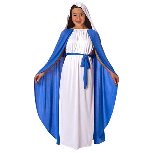 MORPH Costumes Disfraz Virgen María Niña, Disfraz Navidad Niña Disponible en Talla L