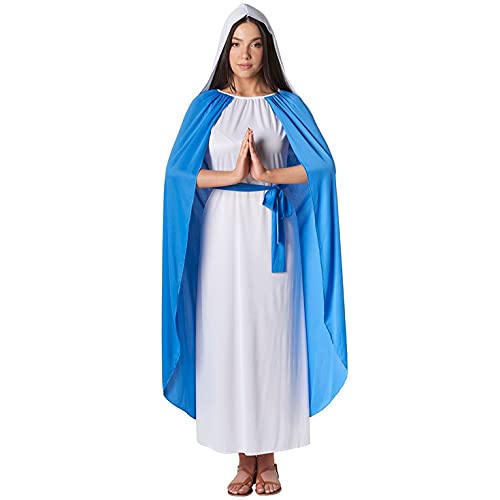 Morph Disfraz de Virgen María para adultos, color azul, para Navidad, talla M