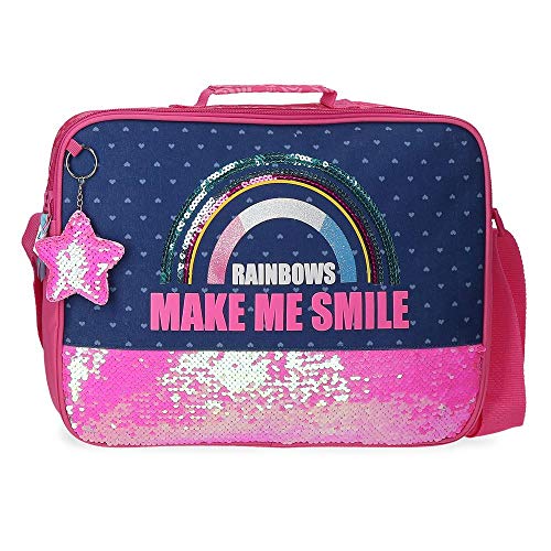 MOVOM Glitter Rainbow Cartera Escolar Multicolor 38x28x6 cms Poliéster