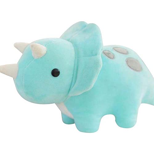 MOXUZI Juguete de Peluche de Cuello Largo, diseño de Dinosaurio, Juguete de Felpa, Dibujos Animados, Triceratops, Almohada para Dormir(Blue)