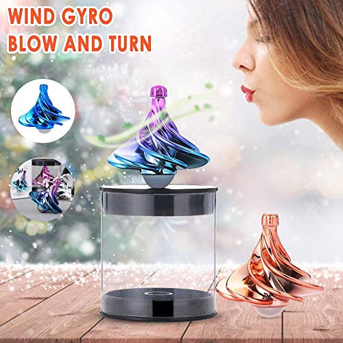 Mr.LQ Spin Blown Silent Relieve Stress Toy Descompresión Office Toys Wind Spinner Toy Adult Kids Gyro Toy Aerodynamic Air Wind Gyro