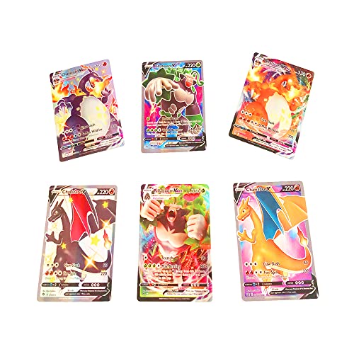 MRZJFA 100 cartas Pokémon 2021 VMAX V GX, Puzle de Flash Trading, Divertido Juego de cartas, Pokemon Trading Cards 100 V Max (40 VMAX + 60 V) Versión en Inglés