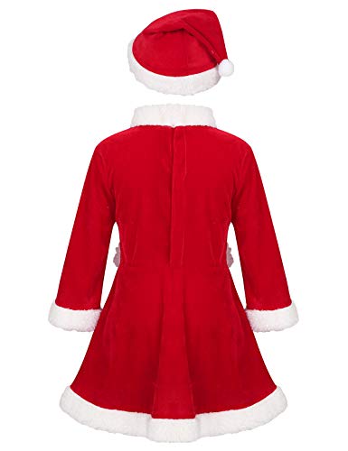 MSemis Traje Navidad Santa Claus para Niños Vestido Navidad Niñas Disfraz Papá Noel Mamá Noel Conjunto Navideño Disfraces Fiesta Chrismas Rojo Niña 6-12 Meses