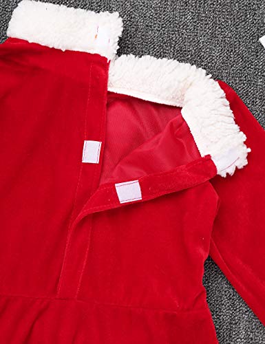 MSemis Traje Navidad Santa Claus para Niños Vestido Navidad Niñas Disfraz Papá Noel Mamá Noel Conjunto Navideño Disfraces Fiesta Chrismas Rojo Niña 6-12 Meses