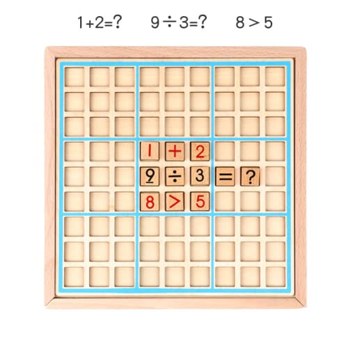 MSKS Juego de Rompecabezas de Madera Sudoku Board Number Game Juego Educativo con Cajón Puzzle Toy para niños y Adultos Math Brain Teaser Juguetes de Escritorio Sudoku de cuadrícula 4,6,9