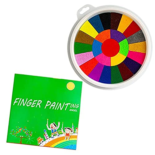 MTDBAOD Funny Finger Painting Kit, 25 Colors Finger Painting Kit and Book, Washable Paint Pad, DIY School Painting, Finger Paint for Kids Ages 3+