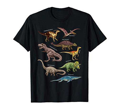 Muchos dinosaurios ParaSaurolophus Pteranodon Ankylosaurus Camiseta