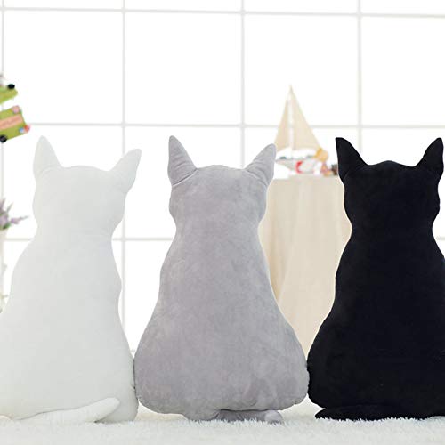 Muium(TM) Cojín de peluche suave con forma de gato, bonita silueta de animal, suave peluche, regalo ideal para habitaciones de niños y niñas