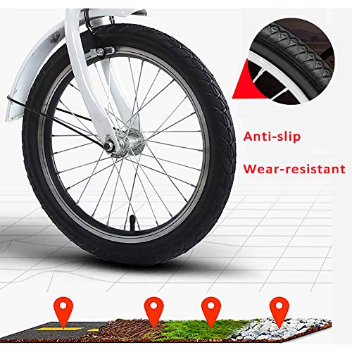 Mujeres Viajero Bicicleta Plegable,Altura Ajustable Bicicleta De Confort Para Los Jinetes Principiantes,Con Cesta Y Asiento Trasero,Con Frenos Delanteros Y Traseros,Velocidad única Bicicleta-Negro 20i