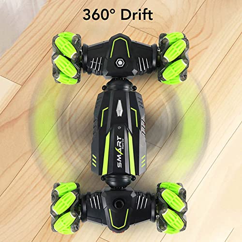 MUMUMI 360 ° Spin RC Stunt Car Radio Gestos de inducción Spray Música Light Twist High Speed ​​Stunt Control Remoto Off Road Drift Vehicle Cars Modelo Niños Adultos Regalo de cumpleaños de Navidad