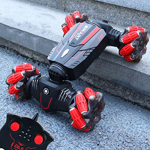 MUMUMI 360 ° Spin RC Stunt Car Radio Gestos de inducción Spray Música Light Twist High Speed ​​Stunt Control Remoto Off Road Drift Vehicle Cars Modelo Niños Adultos Regalo de cumpleaños de Navidad