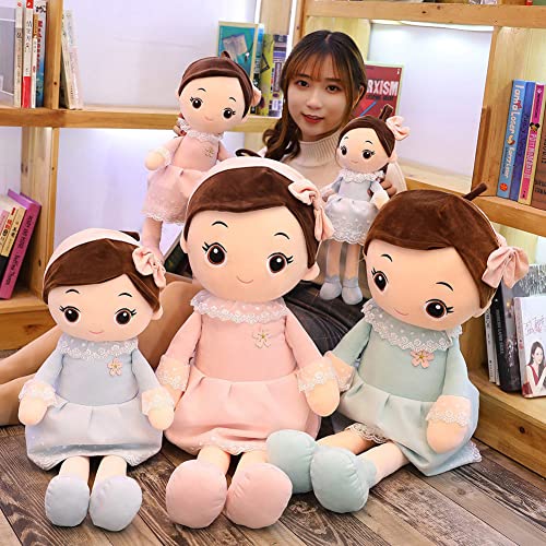 Muñeca de peluche suave de tela, bonita muñeca, ropa y muñeca de bebé, muñecos de peluche, muñecos Rag Dolls, cojín para dormir para niños, muñeca de Navidad, regalo de cumpleaños, color verde, 40 cm