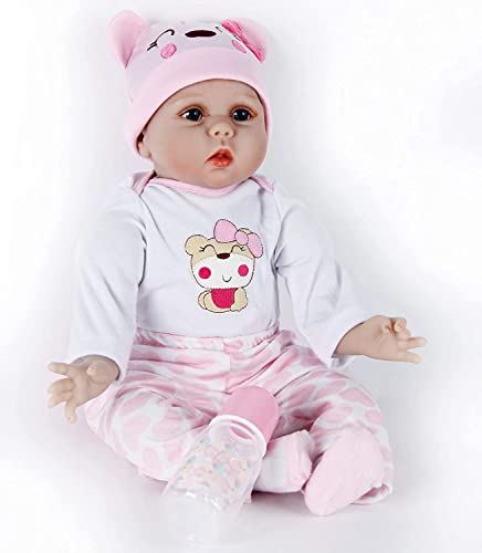 Muñeca Reborn Bebé Niña 22 Pulgadas 55 cm Silicona Suave Vinilo Niña Muñecas Vida Real Natural Regalos de Cumpleanos Reborn Dolls