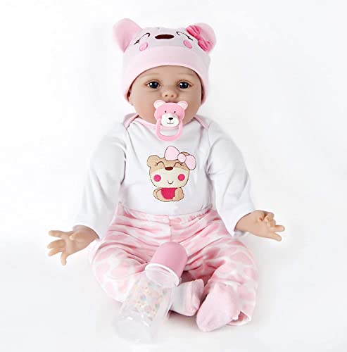 Muñeca Reborn Bebé Niña 22 Pulgadas 55 cm Silicona Suave Vinilo Niña Muñecas Vida Real Natural Regalos de Cumpleanos Reborn Dolls