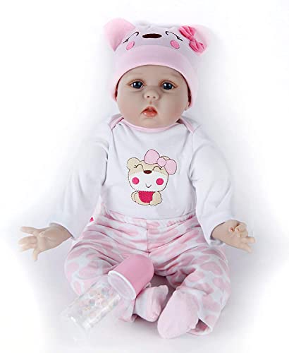 Muñeca Reborn Bebé Niña 22 Pulgadas 55 cm Silicona Suave Vinilo Niña Muñecas Vida Real Natural Regalos de Cumpleanos Reborn Dolls