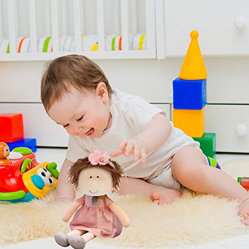 Muñecas de trapo de peluche de 35 cm, Muñecas De Trapo Hechas a Mano, Muñeca De Trapo con Ojos Pequeños Muñeca, Juguete de Felpa Muñeca De Trapo Suave Juguete para niñas, Rosa