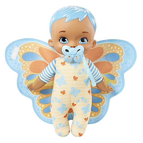 My Garden Baby Mi primer bebé mariposa azul Muñeco de juguete con manta y chupete, regalo para niñas y niños +18 meses (Mattel HBH38)