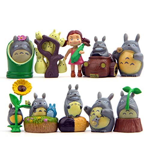 My Neighbor Totoro Mei Kitten Bus Resina Figuras de Acción Mini Decoración del Hogar Anime Figurines Muñecas Niños Juguetes Set