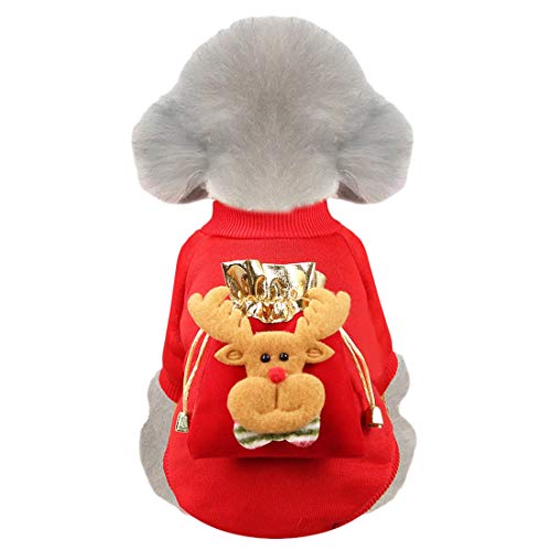 N / A Trajes De La Navidad del Perro Mascota, Alces Felpa Accesorios Cosplay Disfraces para Los Pequeños Perros Medianos Trajes De Disfraces Perro De La Navidad