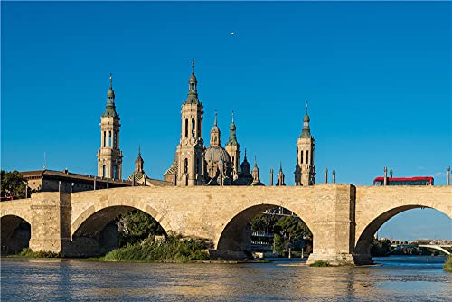 NA Jigsaws Educational Games Landscape Architecture Spain Rivers Bridges Cathedral Zaragoza River Ebro 500 Piece Puzzles Games Impossible Jigsaw Puzzles For Adults Puzzle Decompressing Toy