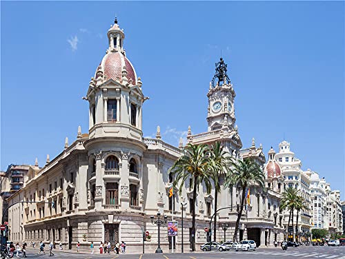 NA Puzzle For Adult Kid Friend Jigsaw City Hall Valencia Palms Street Lights City Architecture Landscape DIY 500Piece