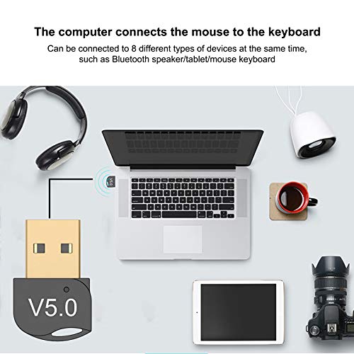 #N/A/a Adaptador USB Bluetooth 5,0, Dongle inalámbrico USB, Plug & Play para Win 10, 8; Escritorio portátil para Auriculares Bluetooth, Altavoz, Teclado,